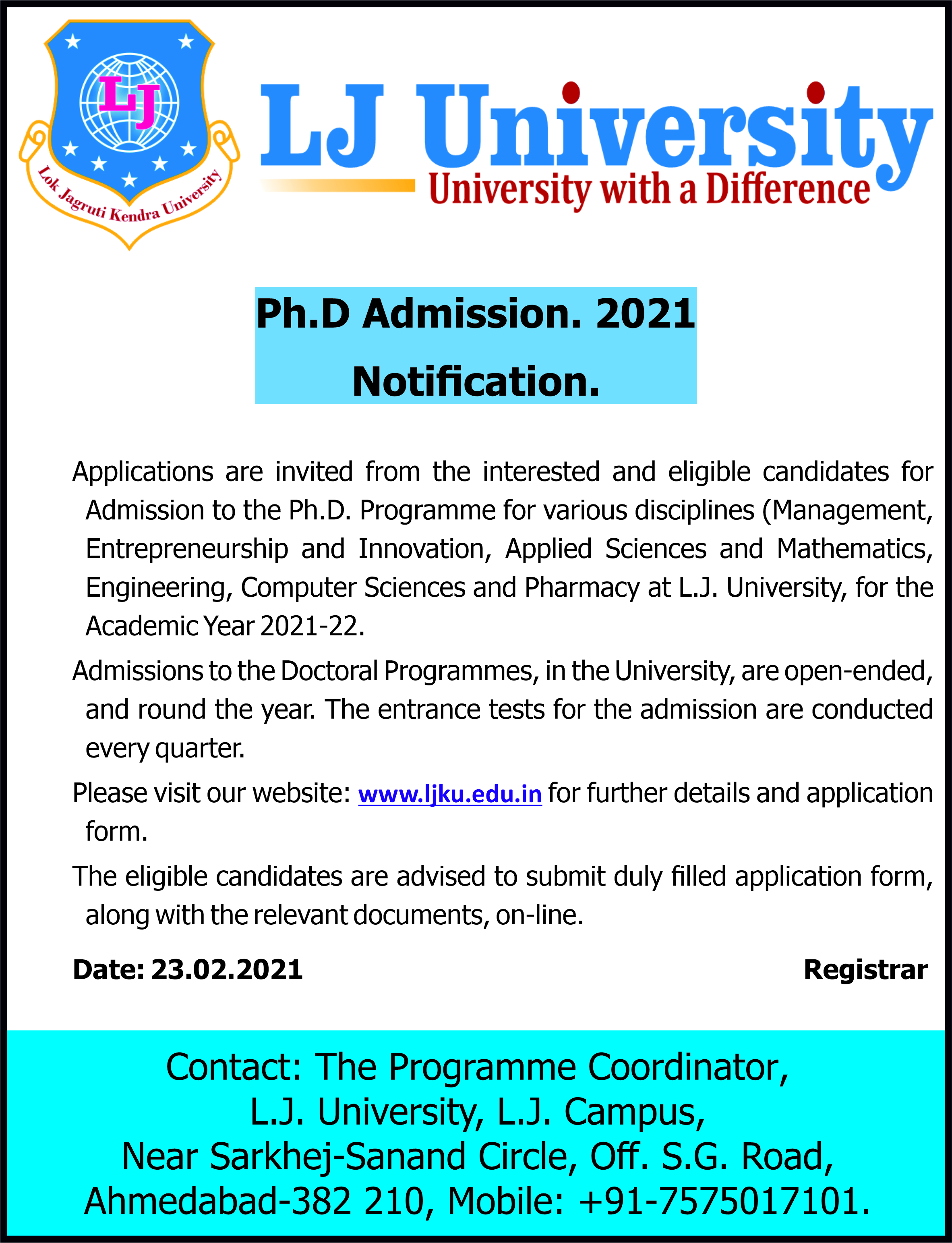 Ph.D. Admissions